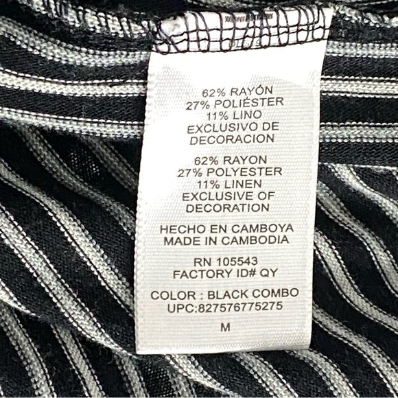 Derek Lam Dress Sz Medium Striped Drop Waist Cap Sleeves Midi Length - Picture 5 of 9